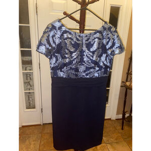 Women's JS Collections Navy & Silver Dress Size 16